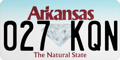 AR license plate 027KQN