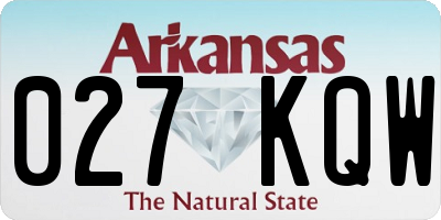 AR license plate 027KQW