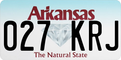 AR license plate 027KRJ