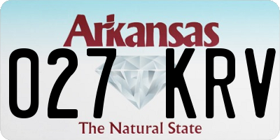 AR license plate 027KRV