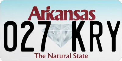AR license plate 027KRY