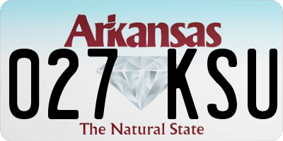AR license plate 027KSU