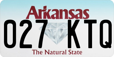 AR license plate 027KTQ