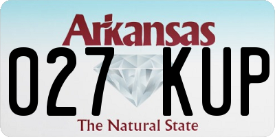 AR license plate 027KUP