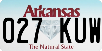 AR license plate 027KUW