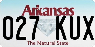 AR license plate 027KUX
