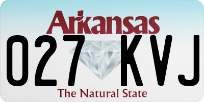 AR license plate 027KVJ