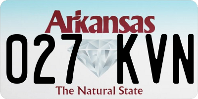 AR license plate 027KVN