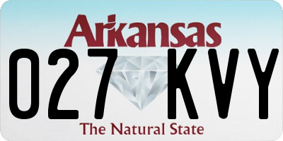 AR license plate 027KVY