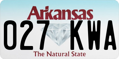 AR license plate 027KWA