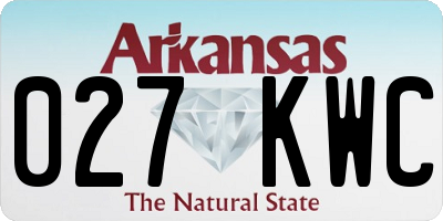 AR license plate 027KWC