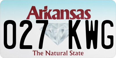 AR license plate 027KWG