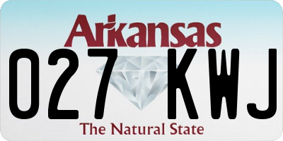 AR license plate 027KWJ