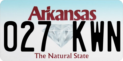 AR license plate 027KWN