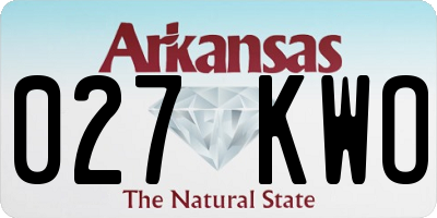 AR license plate 027KWO