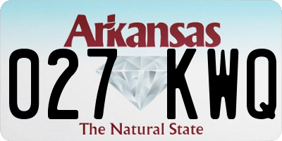 AR license plate 027KWQ