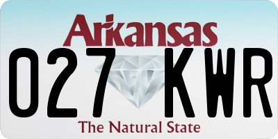 AR license plate 027KWR