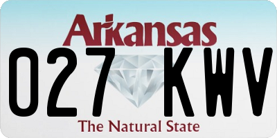 AR license plate 027KWV