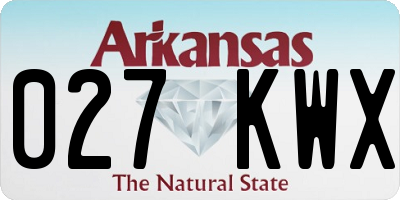 AR license plate 027KWX