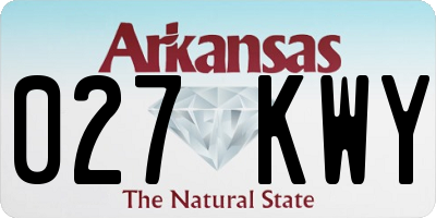 AR license plate 027KWY