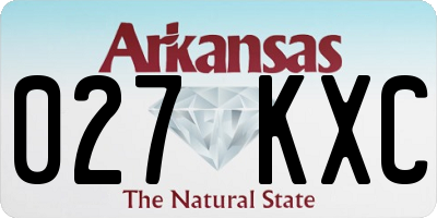 AR license plate 027KXC