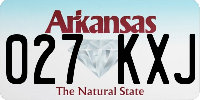 AR license plate 027KXJ
