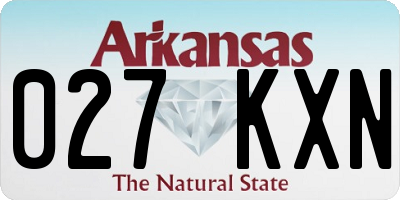 AR license plate 027KXN