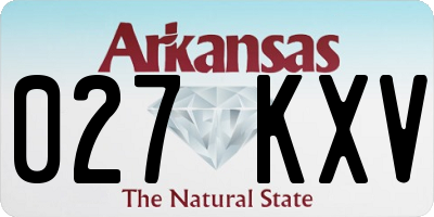 AR license plate 027KXV