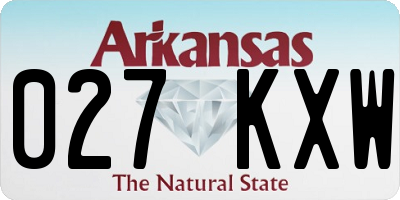 AR license plate 027KXW