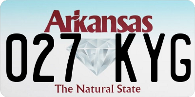 AR license plate 027KYG