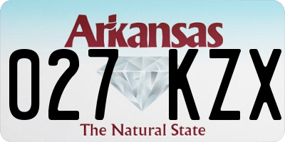 AR license plate 027KZX