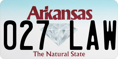 AR license plate 027LAW
