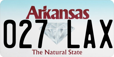 AR license plate 027LAX