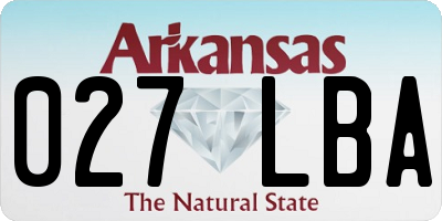 AR license plate 027LBA