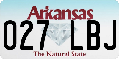 AR license plate 027LBJ