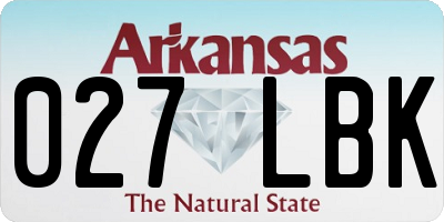 AR license plate 027LBK