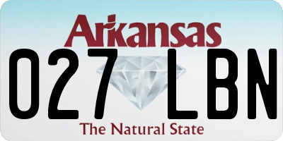 AR license plate 027LBN