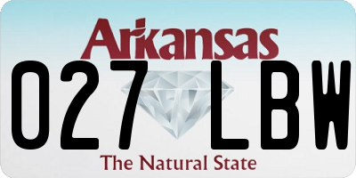 AR license plate 027LBW
