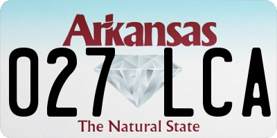 AR license plate 027LCA