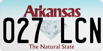 AR license plate 027LCN