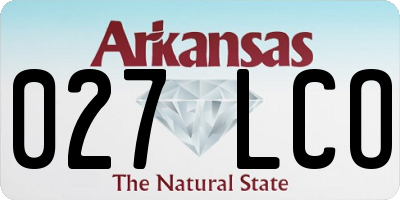 AR license plate 027LCO