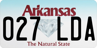 AR license plate 027LDA