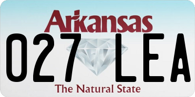 AR license plate 027LEA