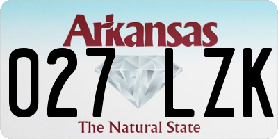AR license plate 027LZK