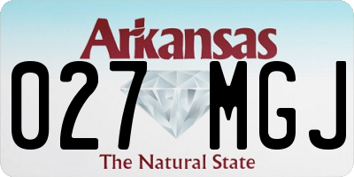AR license plate 027MGJ