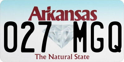 AR license plate 027MGQ