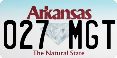 AR license plate 027MGT