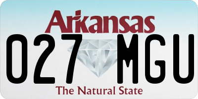 AR license plate 027MGU