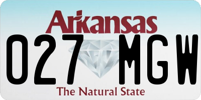 AR license plate 027MGW