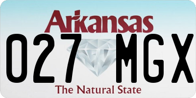 AR license plate 027MGX